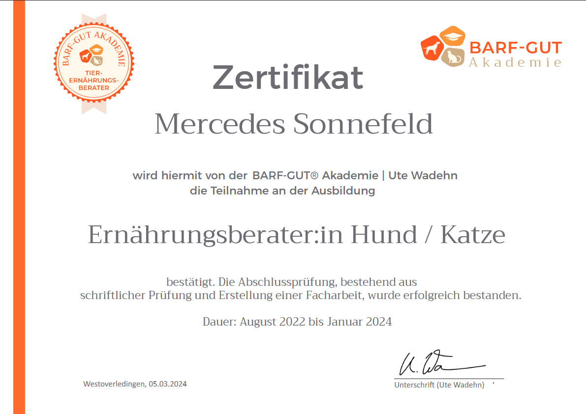 barfgut akademie zertifikat mercedes sonnefeld vronis-napf.de
